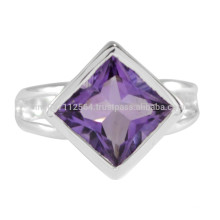 Amethyst Natural Gemstone with 925 Sterling Silver Wedding And Party Wear Ring Jewelry